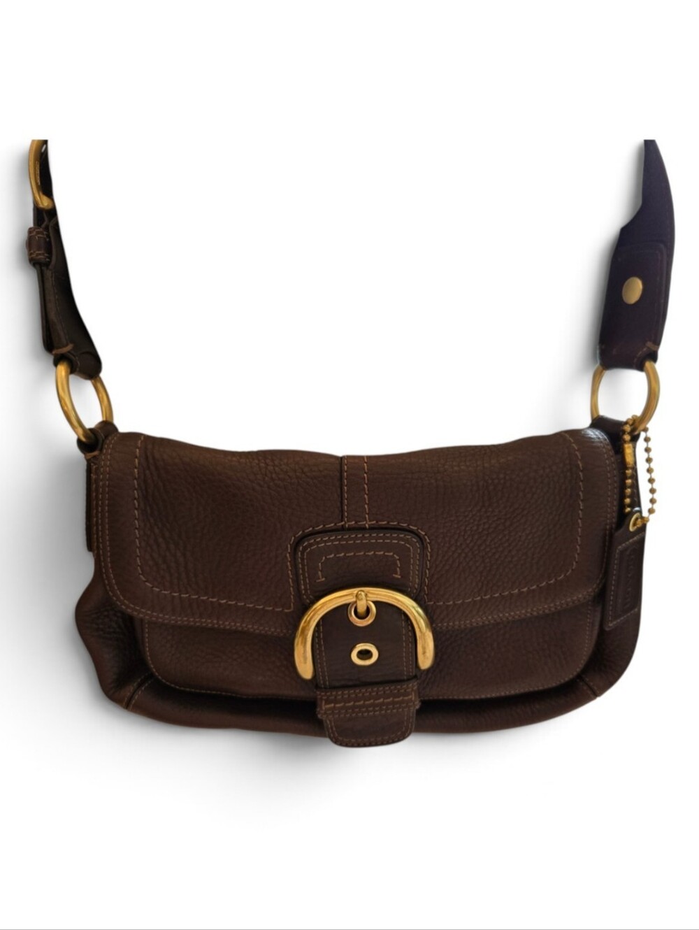 Authentic Coach Black Leather Shoulder Bag